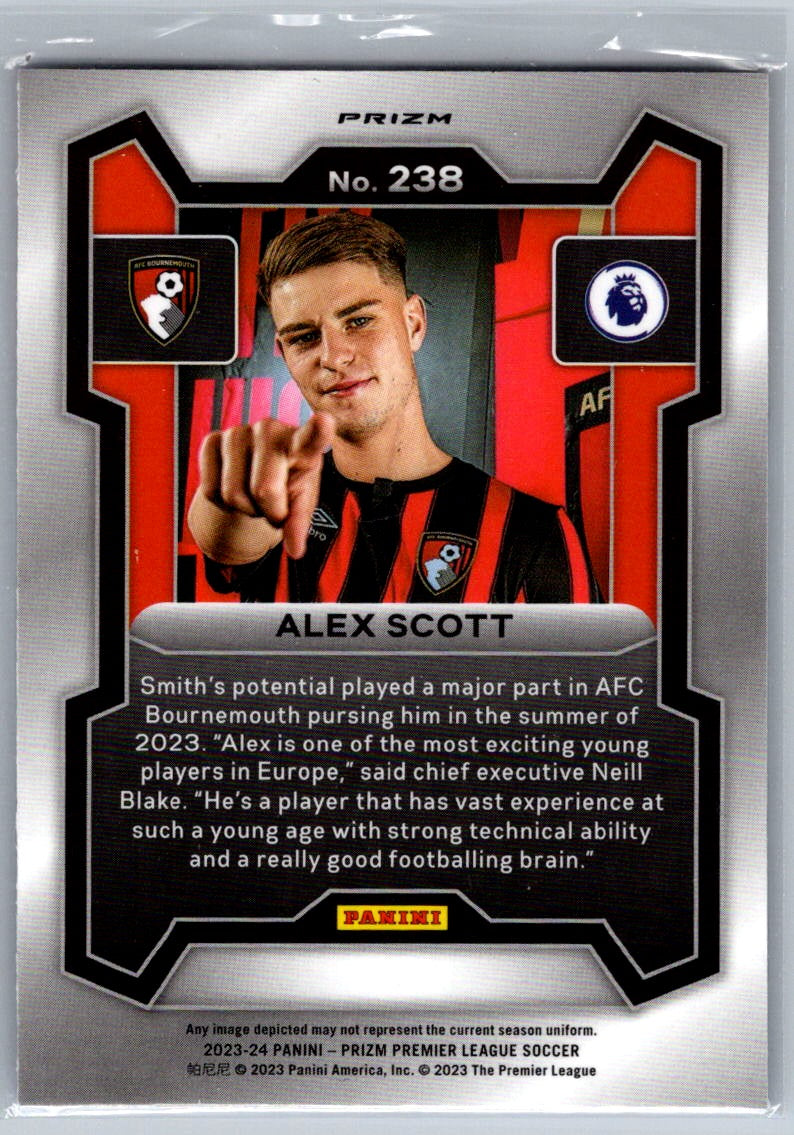 Alex Scott (AFC Bournemouth) Red White & Blue RC Panini Prizm Premier League 23-24