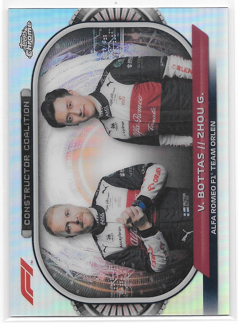 Alfa Romeo (Bottas & Zhou) Constructor Coalition Refractor Topps Chrome Formula 1 2022