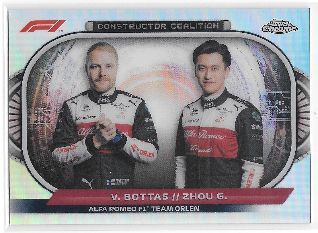 Alfa Romeo (Bottas & Zhou) Constructor Coalition Refractor Topps Chrome Formula 1 2022