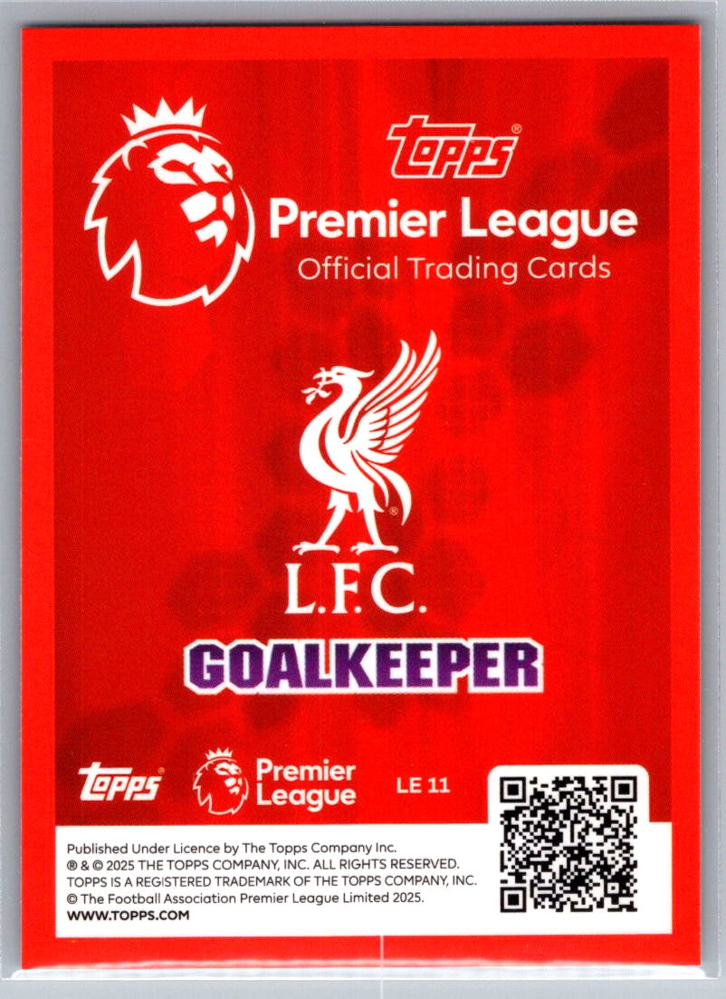 Alisson Becker (Liverpool) Limited Edition Topps Premier League 25-26