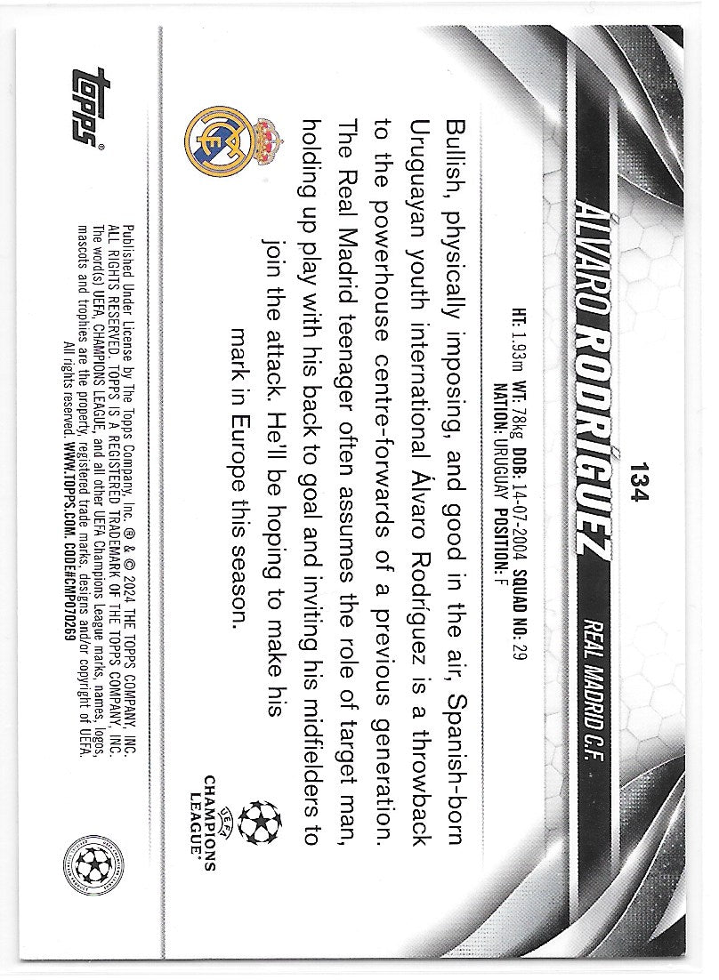 Alvaro Rodriguez (Real Madrid) Starball Foil Future Stars Topps UCC Flagship 23-24