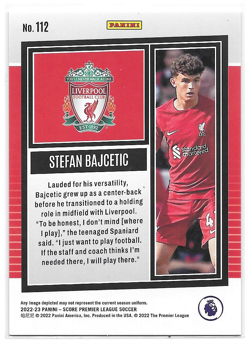 Stefan Bajcetic (Liverpool FC) Blue Laser /60 RC Panini Score Premier League 22-23