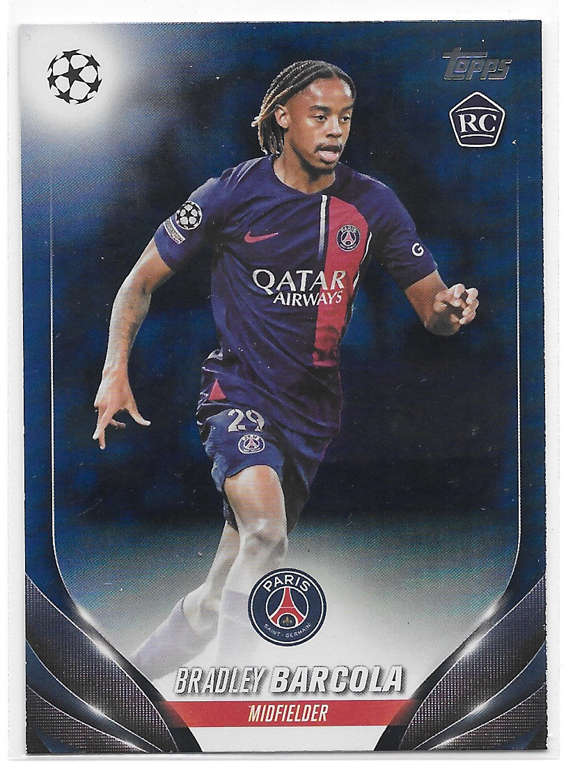 Bradley Barcola (PSG) Navy Blue /250 RC Topps UCC Flagship 23-24