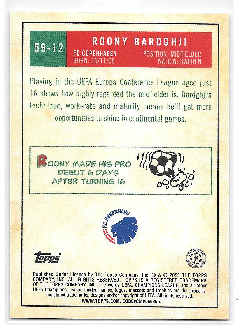 Roony Bardghji (FC Copenhagen) 1959 RC Topps Chrome UCC 22-23