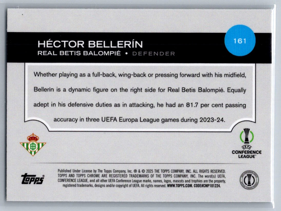 Hector Bellerin (Real Betis) Wave Refractor Topps Chrome UCC 24-25