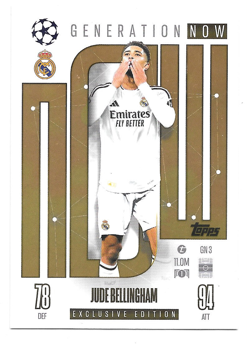 Jude Bellingham (Real Madrid) Generation Now Topps Match Attax 24-25