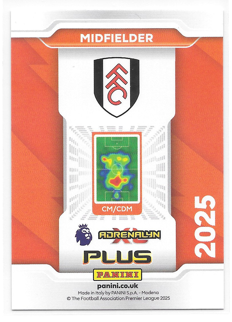 Sander Berge (Fulham) Fan Favourite Purple /75 Panini Premier League Adrenalyn XL Plus 2025