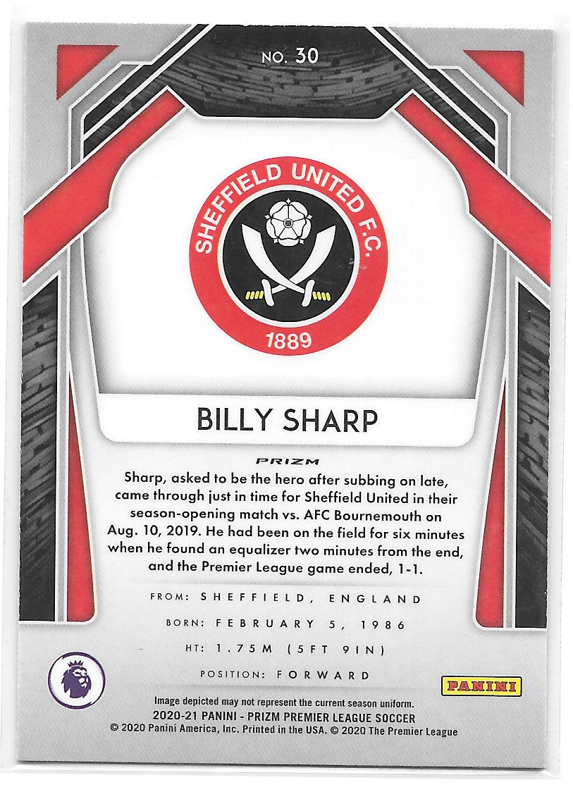 Billy Sharp (Sheffield United) Blue Pulsar Panini Prizm Premier League 20-21