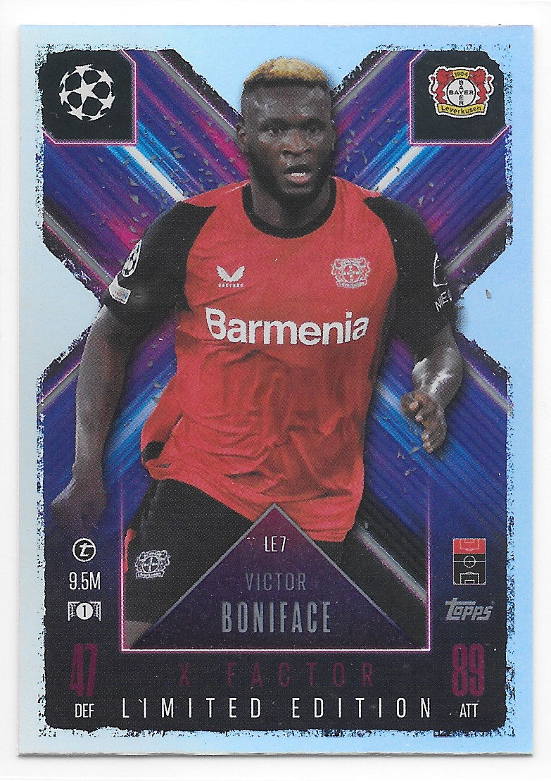 Victor Boniface (Bayer Leverkusen) X Factor Limited Edition Topps Match Attax Extra 24-25