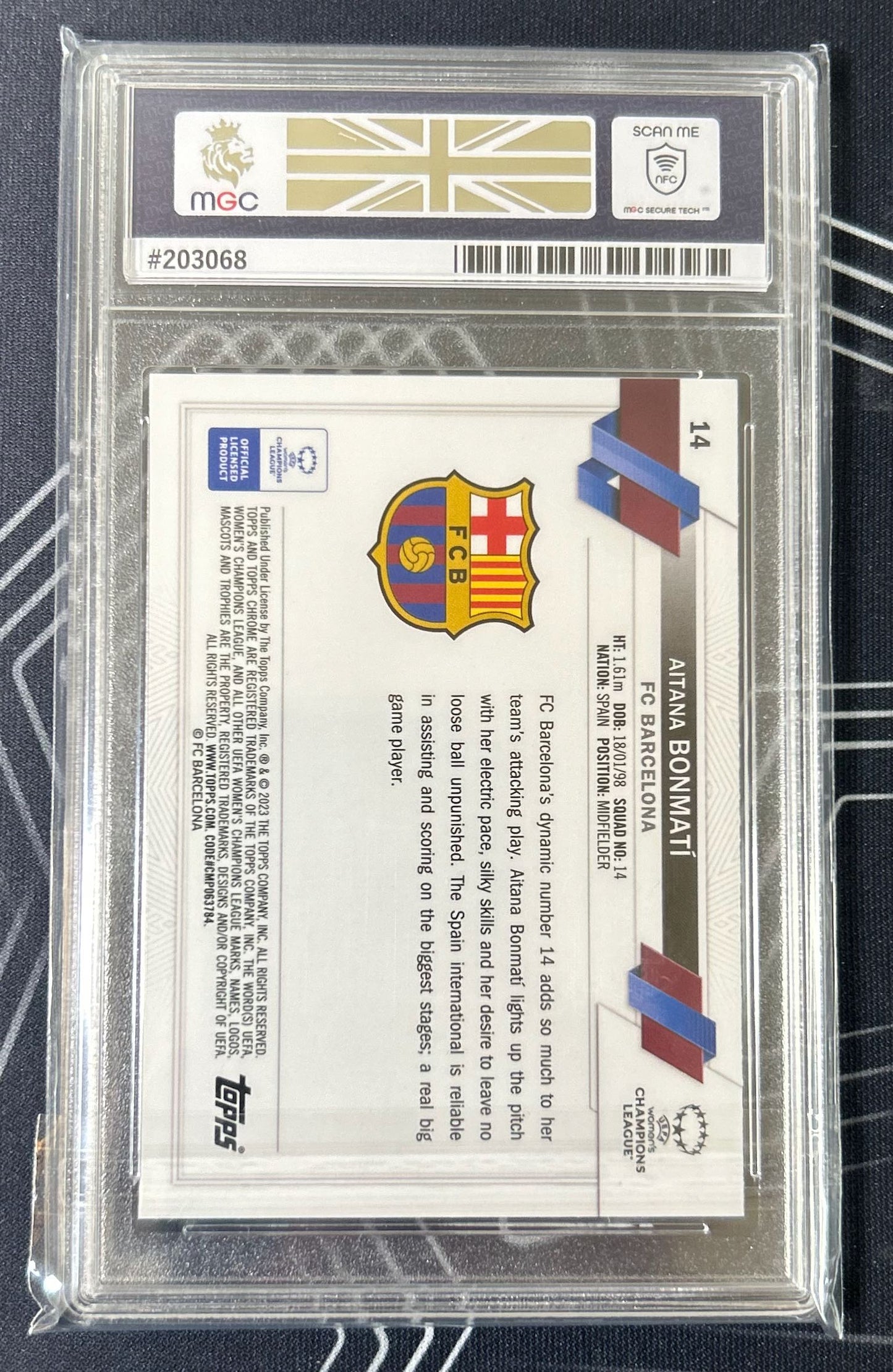 Aitana Bonmati (FC Barcelona) Topps Chrome Sapphire Edition UEFA Women’s CL 22-23 MGC 9