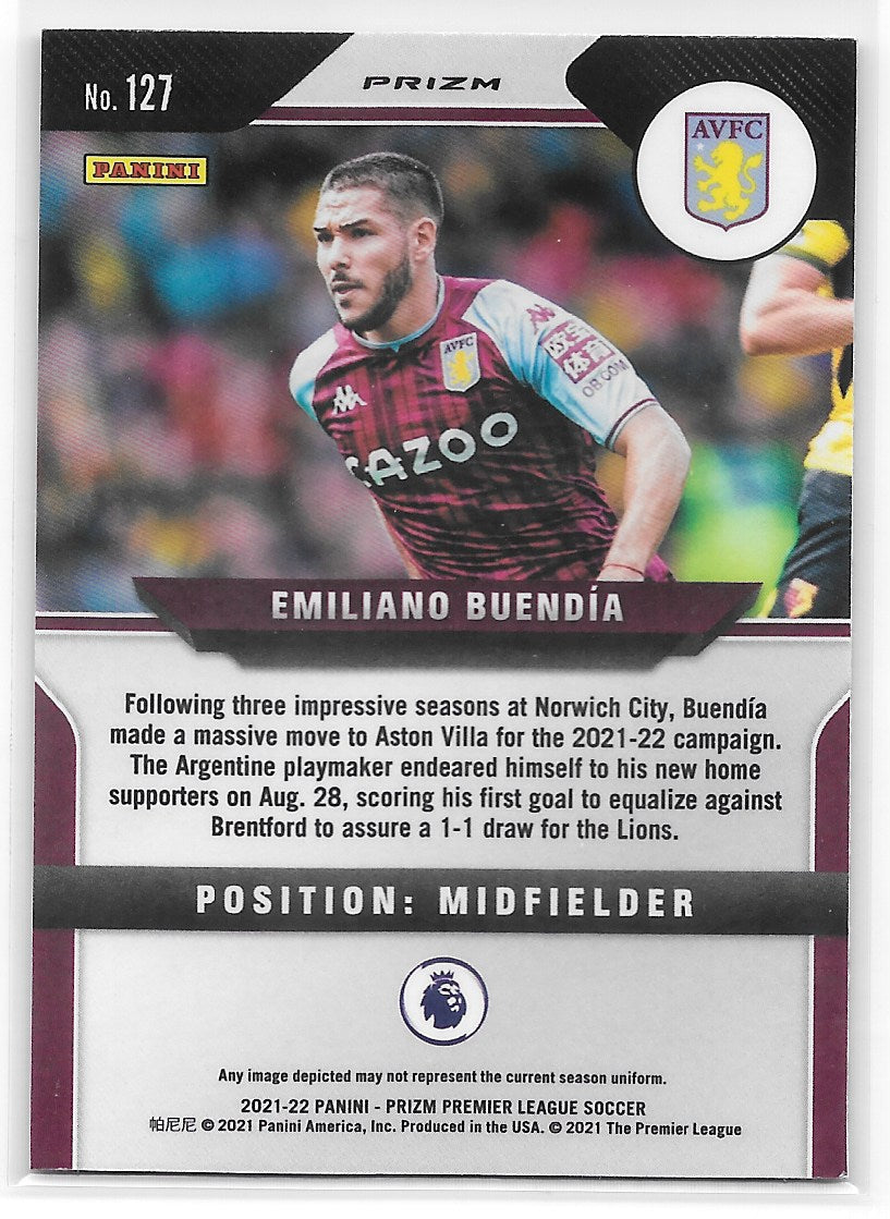 Emiliano Buendia (Aston Villa) Pink Ice Panini Prizm Premier League 21-22