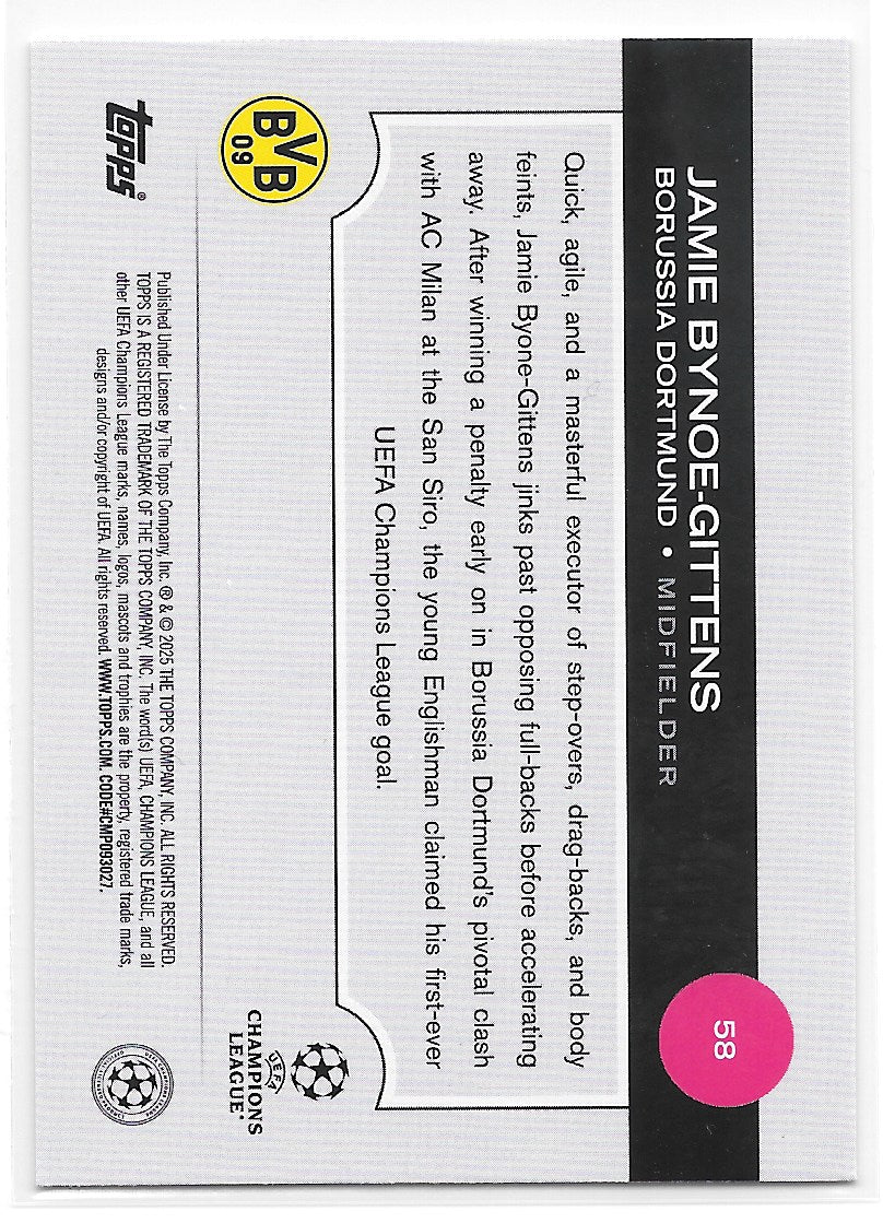 Jamie Bynoe-Gittens (Borussia Dortmund) Rain Drops Topps UCC Flagship 24-25