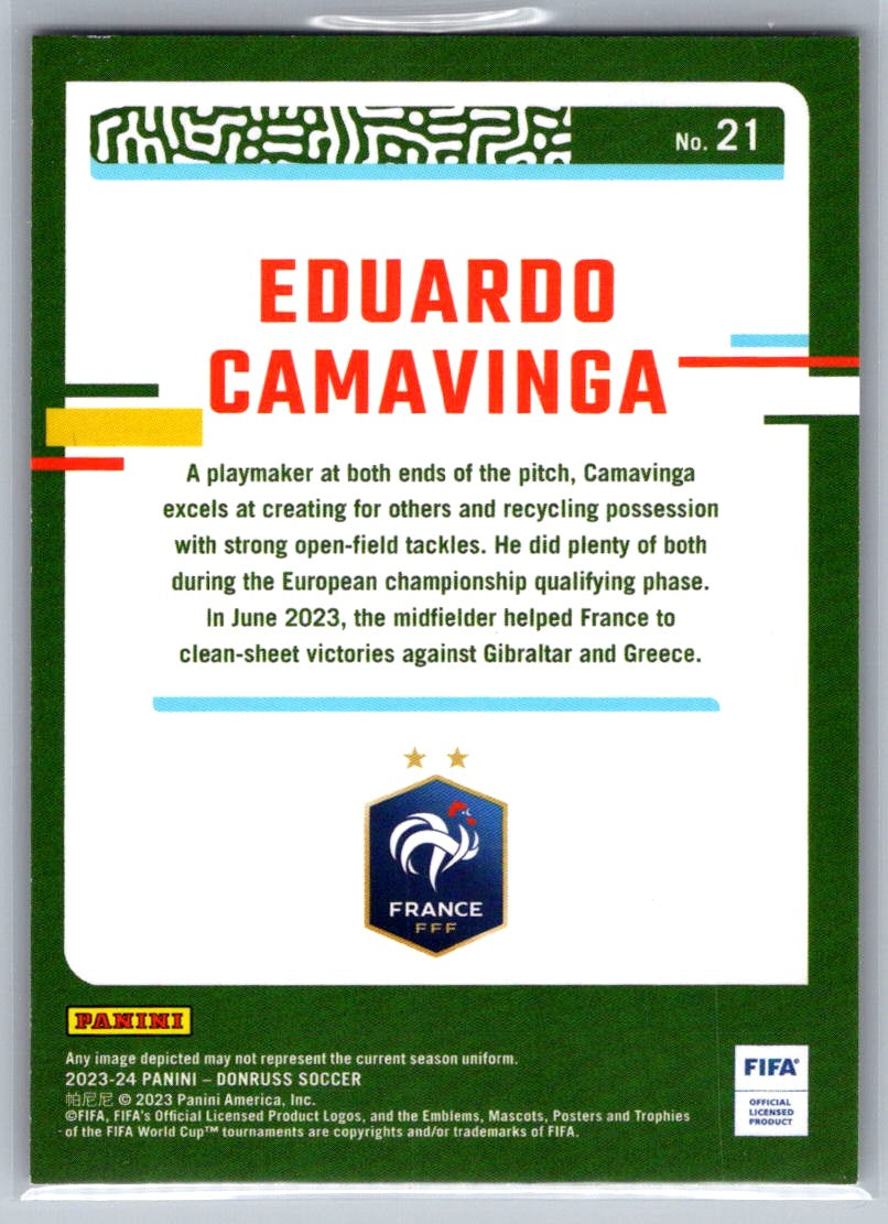 Eduardo Camavinga (France) Red /99 Panini Donruss FIFA Soccer 23-24
