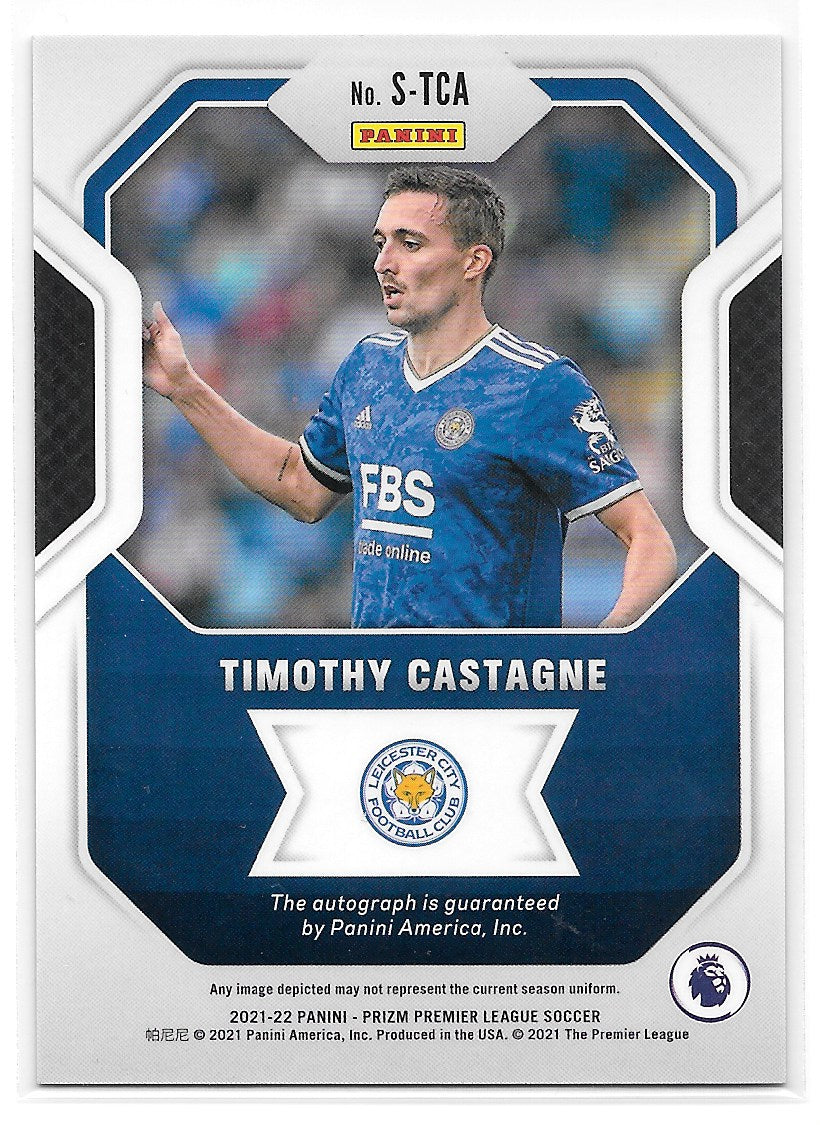 Timothy Castagne (Leicester City) Signatures Panini Prizm Premier League 21-22