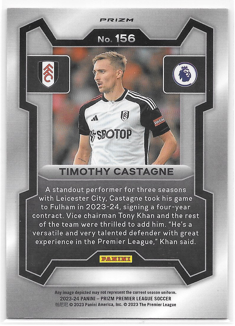 Timothy Castagne (Fulham) Pink Mosaic Panini Prizm Premier League 23-24