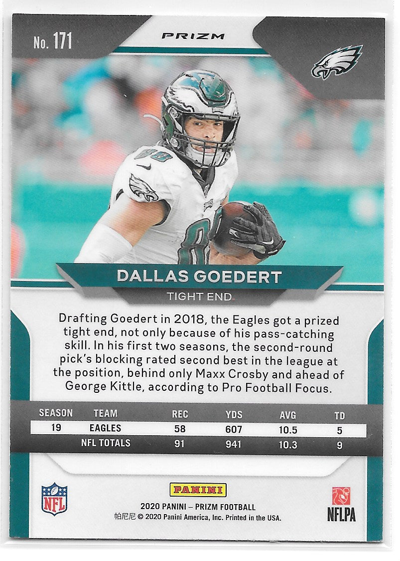 Dallas Goedert (Philadelphia Eagles) Red White & Blue Prizm Panini Prizm Football 2020