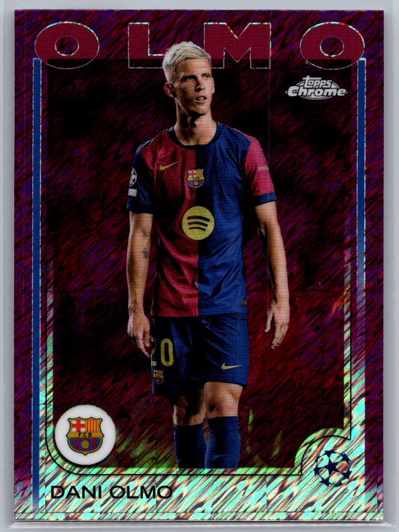Dani Olmo (Barcelona) Magenta Shimmer Topps Chrome UCC 24-25
