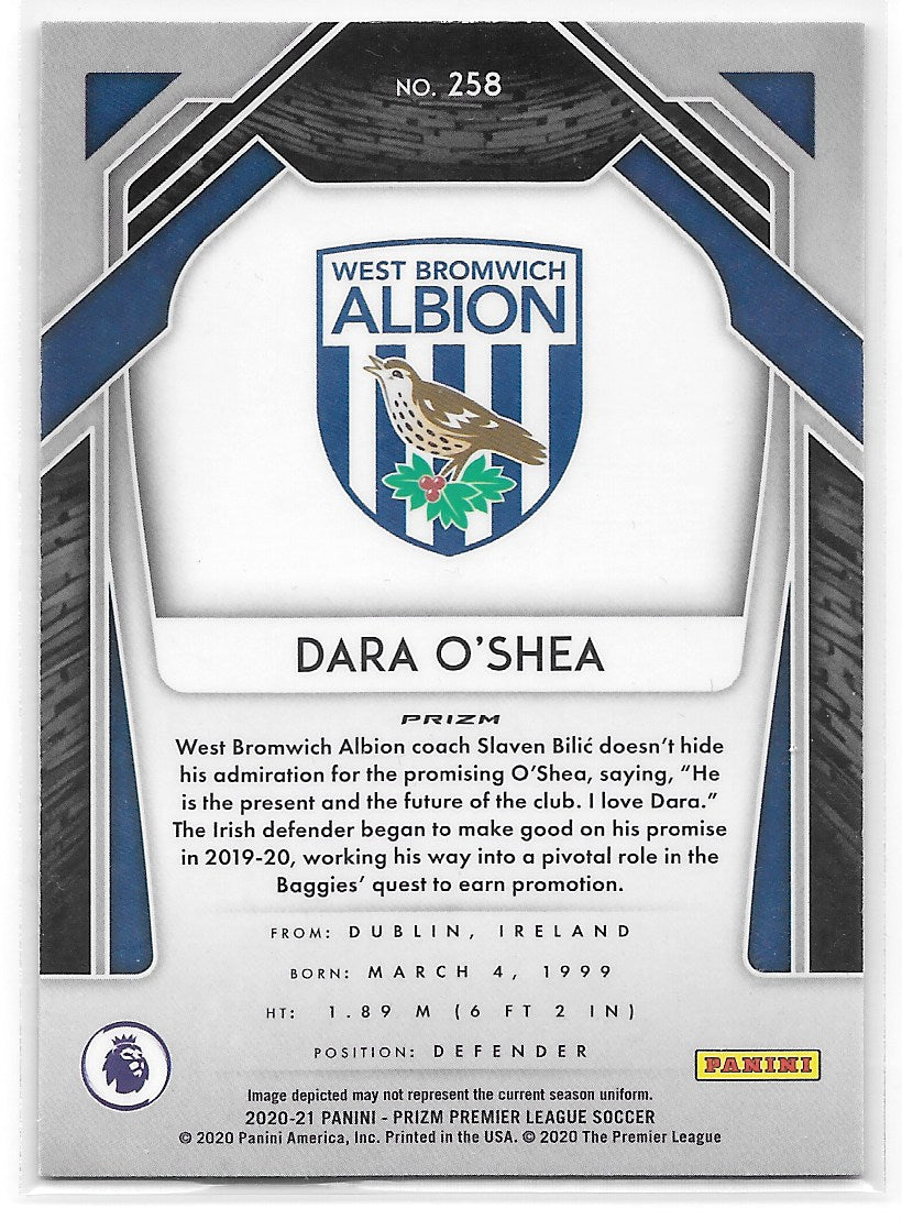Dara O’Shea (West Bromwich Albion) Blue Pulsar RC Panini Prizm Premier League 20-21