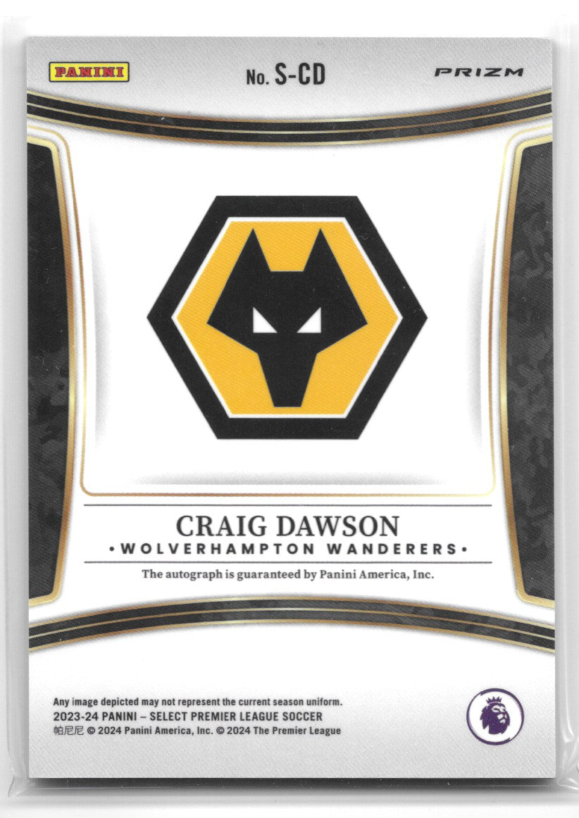 Craig Dawson (Wolverhampton Wanderers) Autograph Panini Select Premier League 23-24