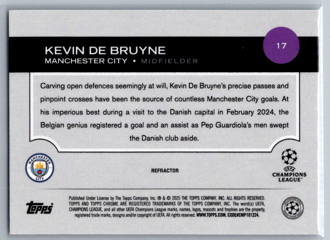 Kevin De Bruyne (Manchester City) Refractor Topps Chrome UCC 24-25