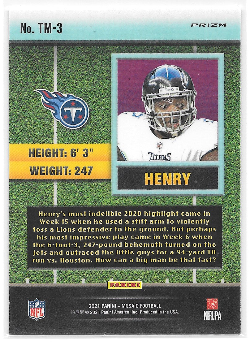 Derrick Henry (Tennessee Titans) Touchdown Masters Mosaic Green Panini Mosaic Football 2021