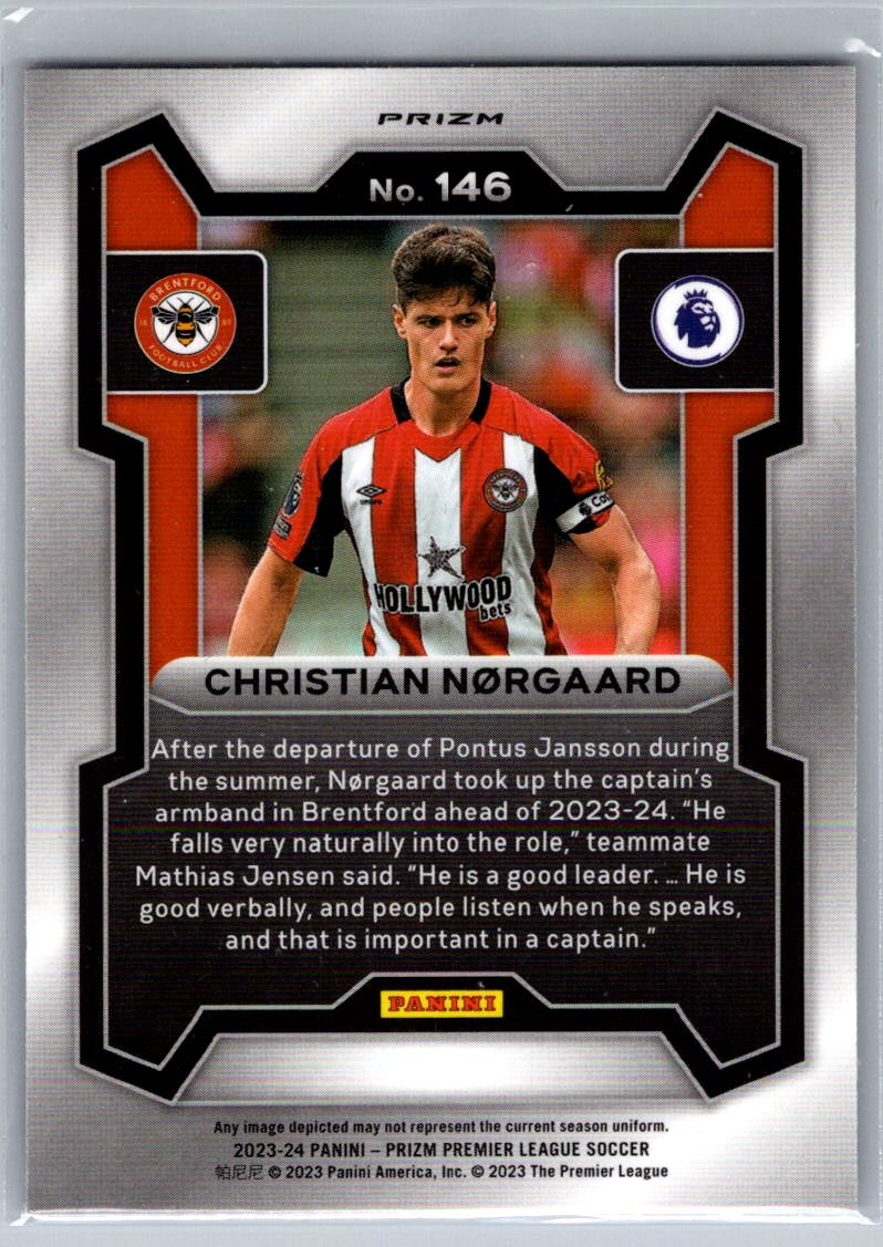 Christian Norgaard (Brentford) Red White & Blue Panini Prizm Premier League 23-24