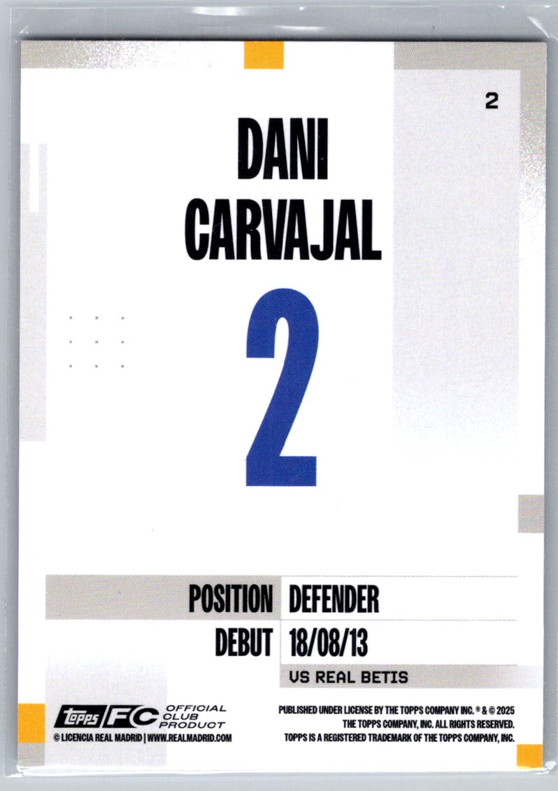 Dani Carvajal (Real Madrid) Pink /99 Topps Real Madrid Team Set 24-25