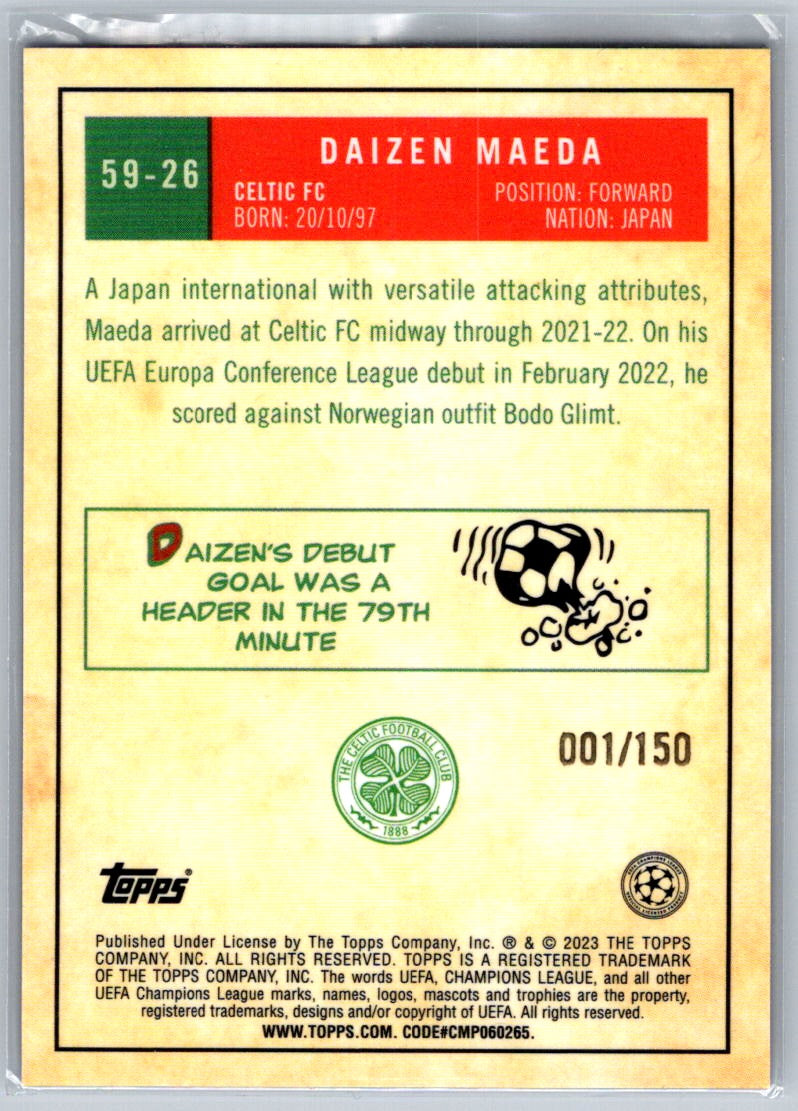 Daizen Maeda (Celtic FC) 1959 Blue Refractor /150 Topps Chrome UCC 22-23