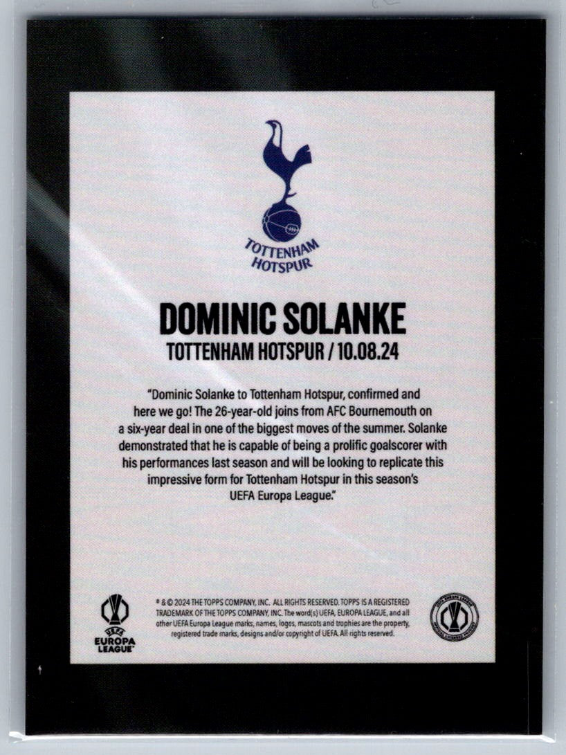 Dominic Solanke (Tottenham Hotspur) Star Signing Blue /49 Topps UCC Summer Signings Here We Go 24-25