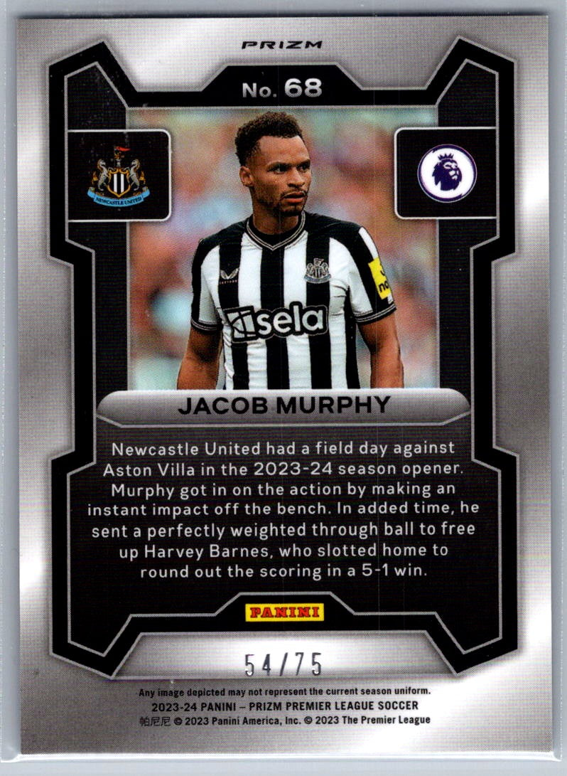 Jacob Murphy (Newcastle United) Blue Ice Prizm /75 Panini Prizm Premier League 23-24