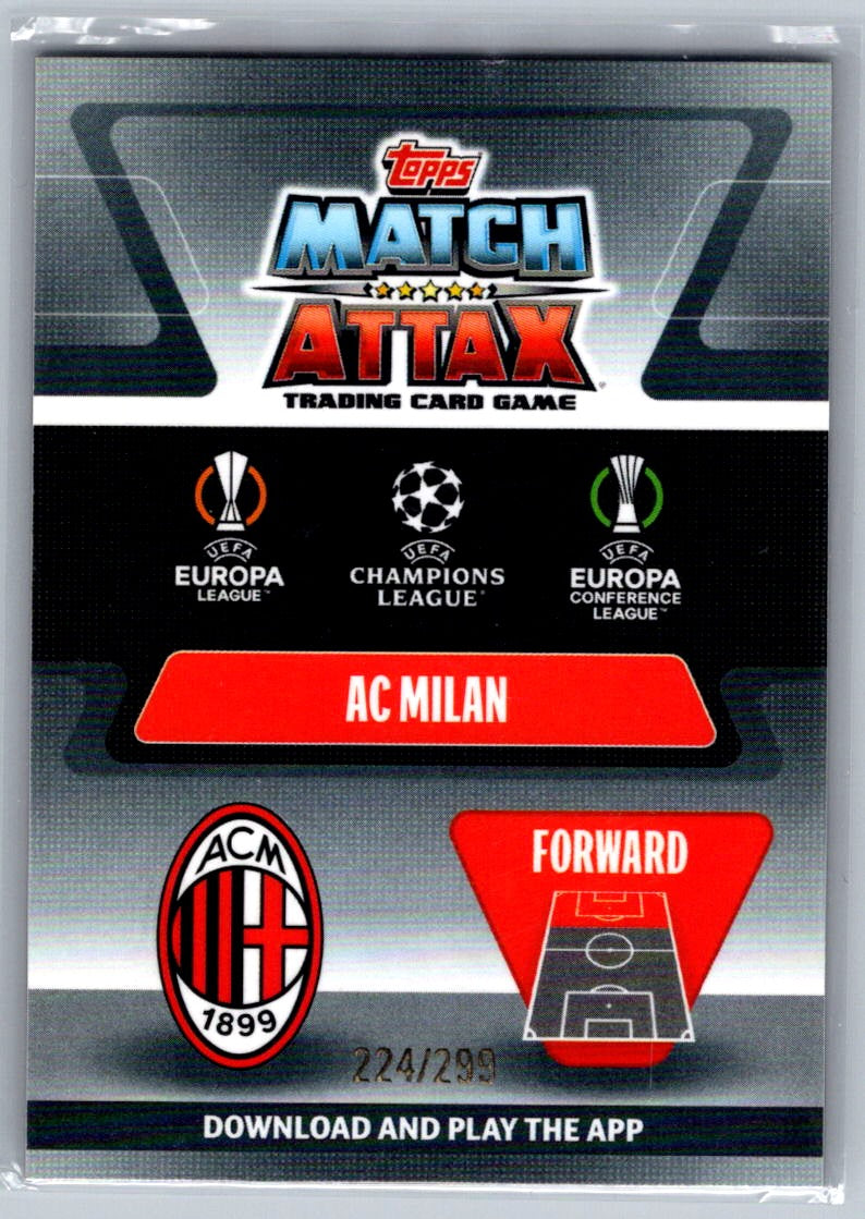 Zlatan Ibrahimovic (AC Milan) Purple Refractor /299 Topps Chrome Match Attax 21-22