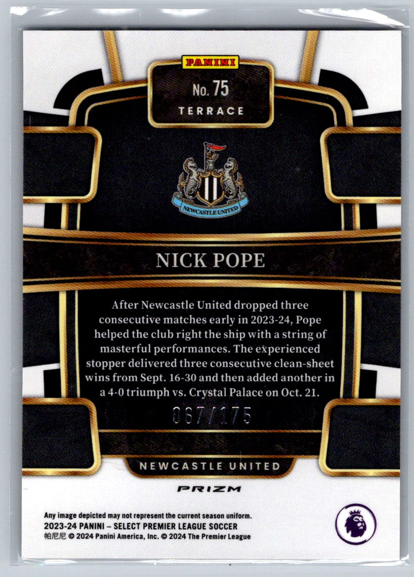 Nick Pope (Newcastle United) Terrace Camo /175 Panini Select Premier League 23-24