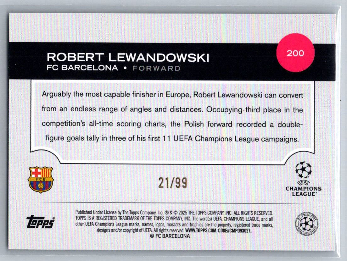 Robert Lewandowski (Barcelona) Green Inferno /99 Topps UCC Flagship 2024-25