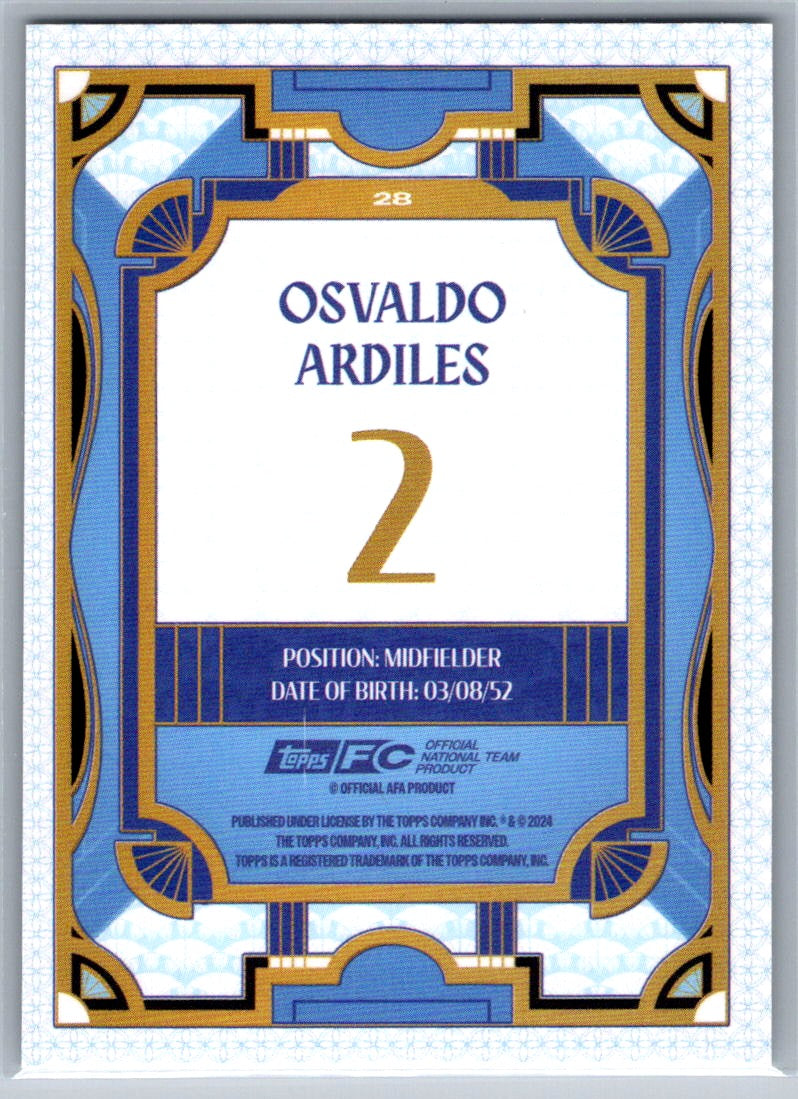 Osvaldo Ardiles (Argentina) Orange Tango /25 SP Topps Argentina Team Set 2024-25