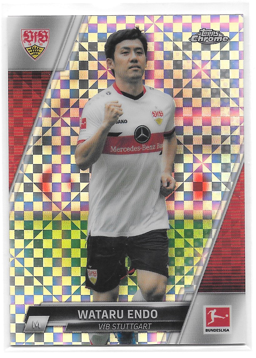 Wataru Endo (Stuttgart) X-Fractor Refractor /250 Topps Chrome Bundesliga 21-22