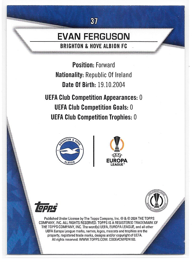 Evan Ferguson (Brighton & Hove Albion) Green Uncommon Topps UCC SuperStars 23-24