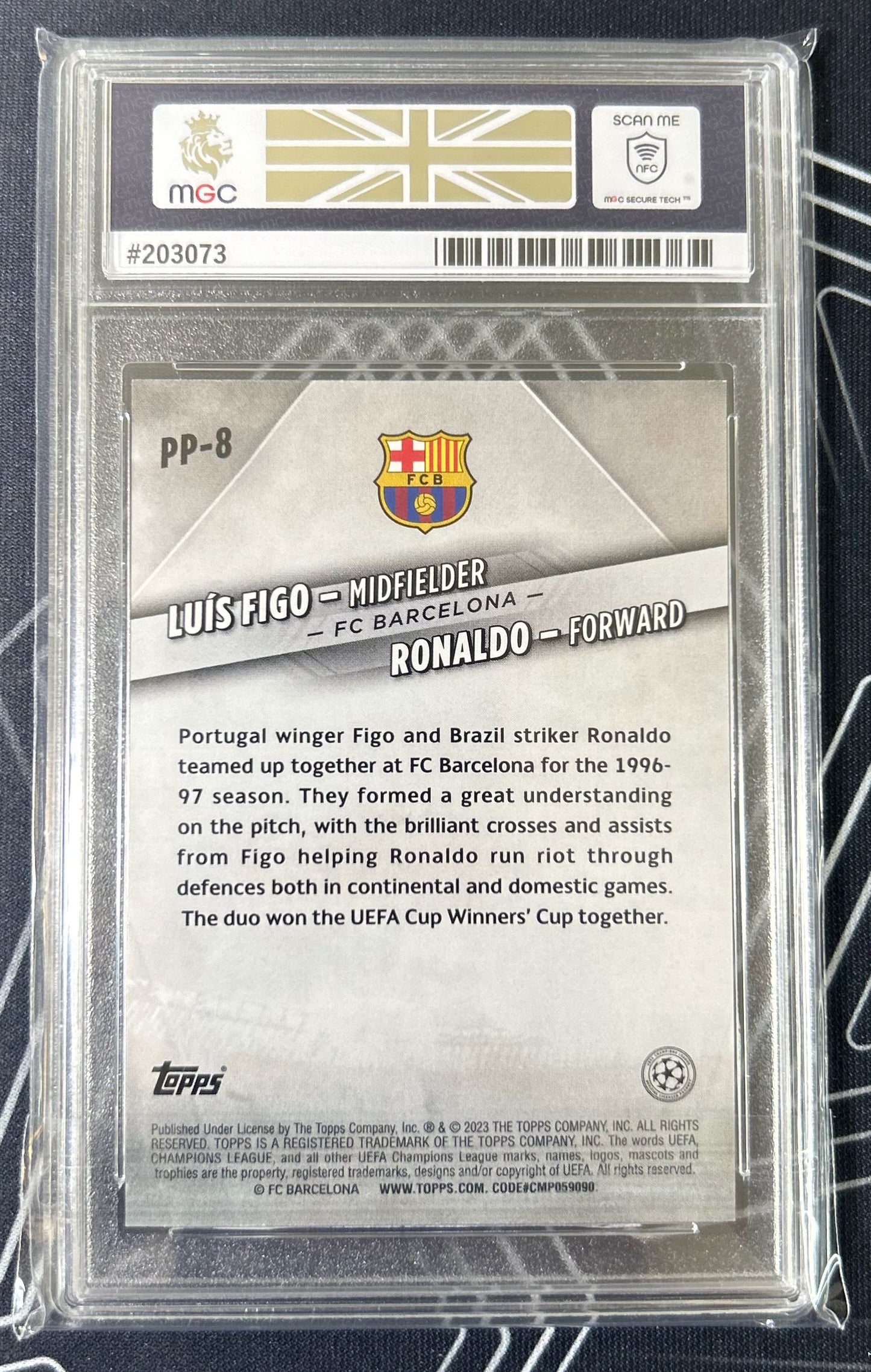 Luis Figo / Ronaldo (FC Barcelona) Premium Partnerships Topps Carnaval UCC 22-23 MGC 9