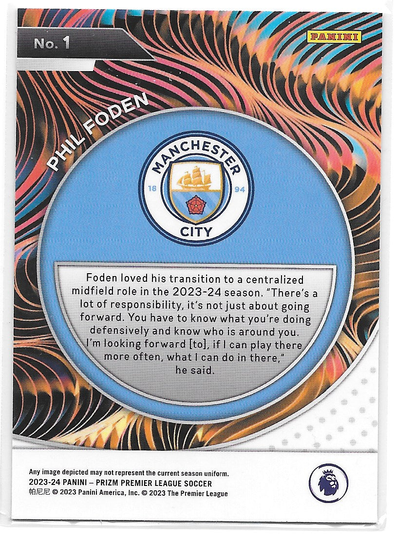 Phil Foden (Manchester City) Fractal Panini Prizm Premier League 23-24