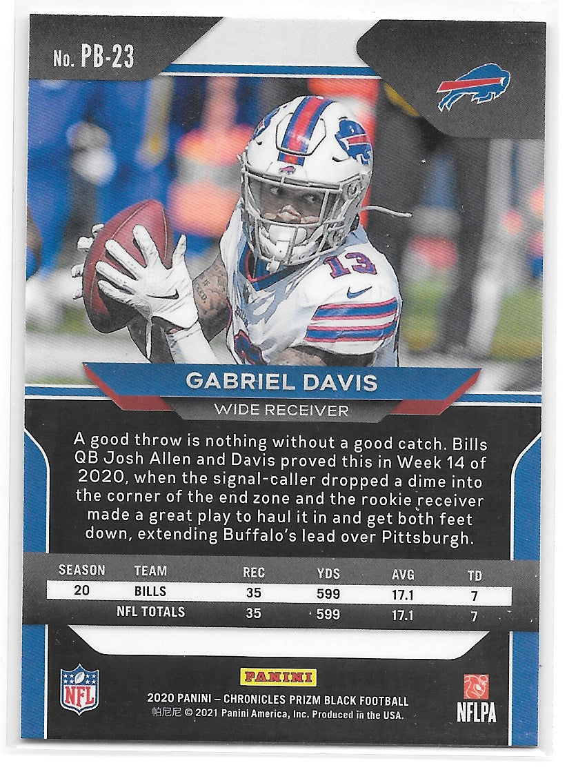 Gabriel Davis (Buffalo Bills) Prizm Black RC Panini Chronicles Football 2020
