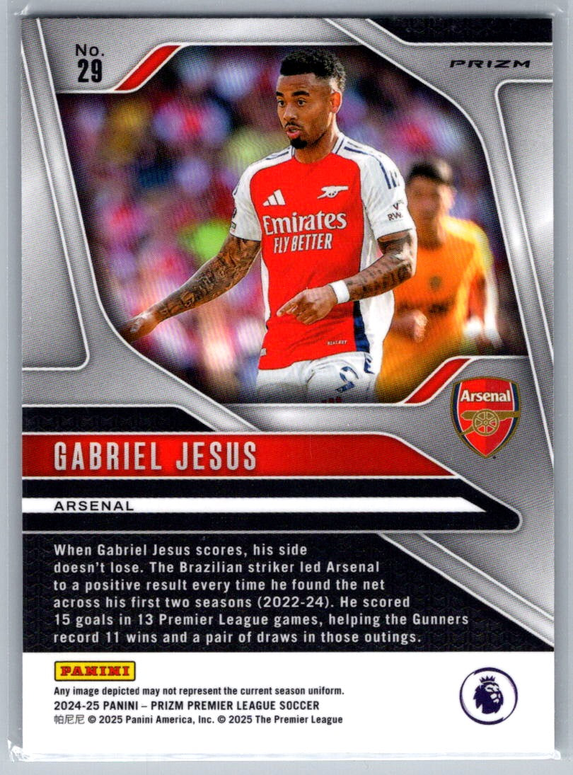 Gabriel Jesus (Arsenal) Ice Panini Prizm Premier League 24-25