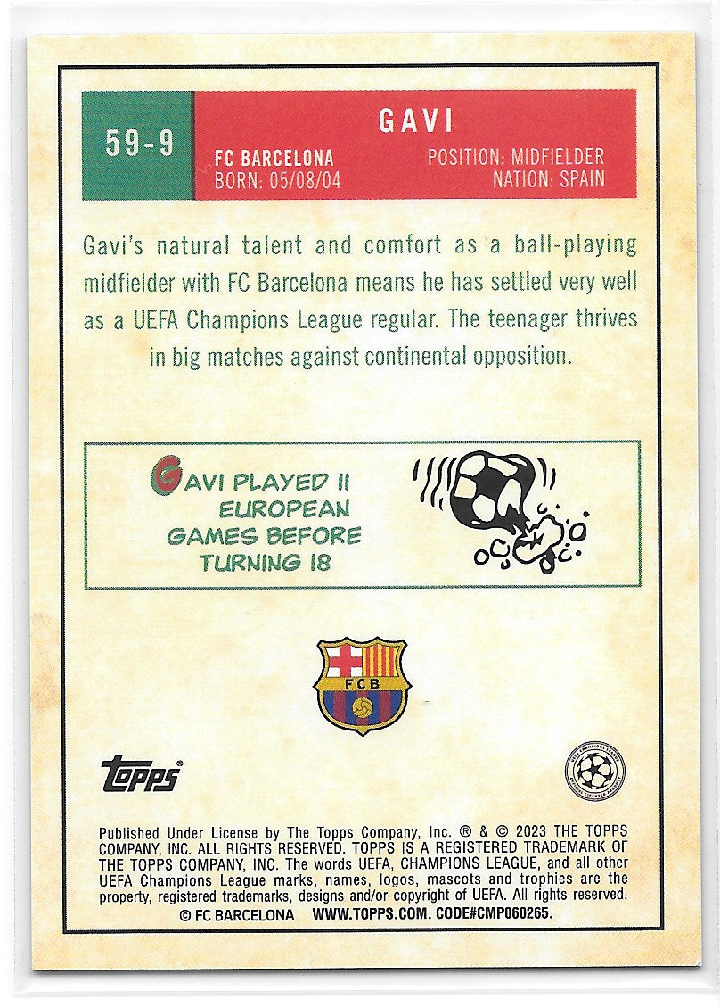 Gavi (FC Barcelona) 1959 Topps Chrome UEFA Club Competitions 22-23