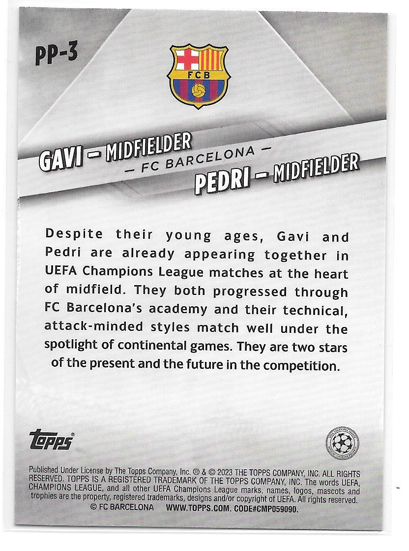 Gavi & Pedri (FC Barcelona) Premium Partnerships Topps JADE Edition UEFA Club Competitions 22-23