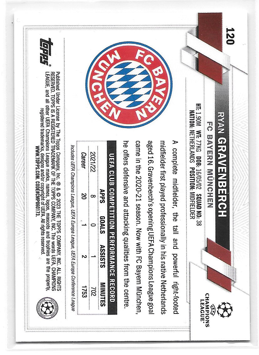 Ryan Gravenberch (FC Bayern Munchen) Pulsar Refractor Topps Chrome UEFA Club Competitions 22-23