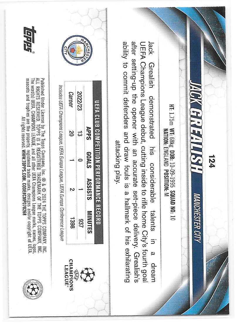 Jack Grealish (Manchester City) Starball Foil Topps UCC Flagship 23-24