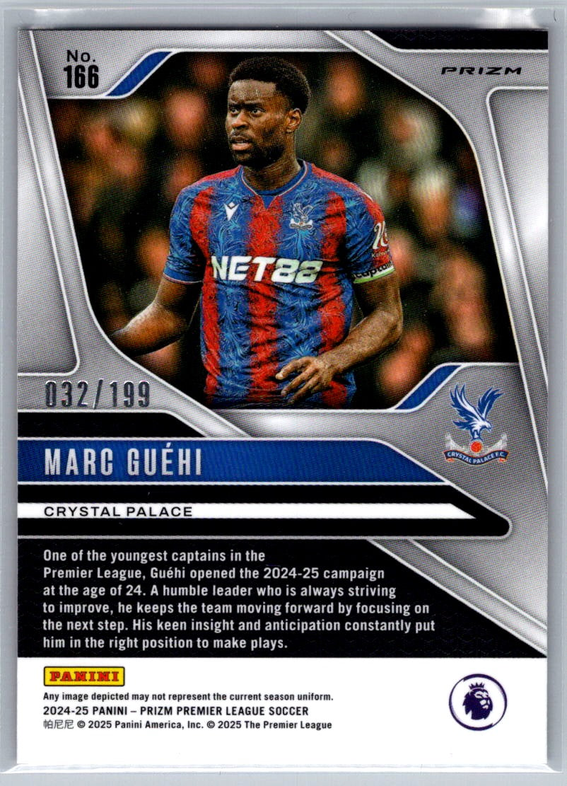 Marc Guehi (Crystal Palace) Red Prizm /199 Panini Prizm Premier League 24-25