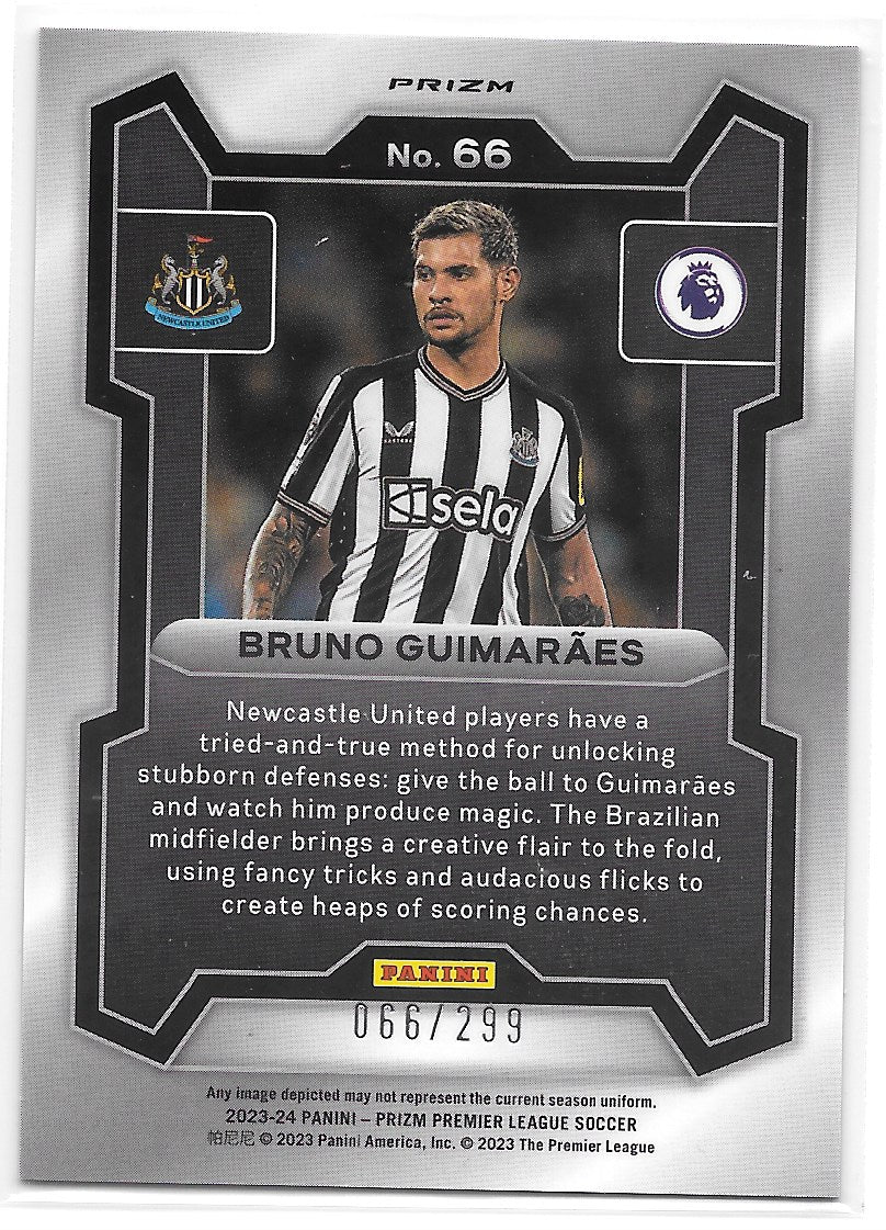 Bruno Guimaraes (Newcastle United) Blue Prizm /299 Panini Prizm Premier League 23-24