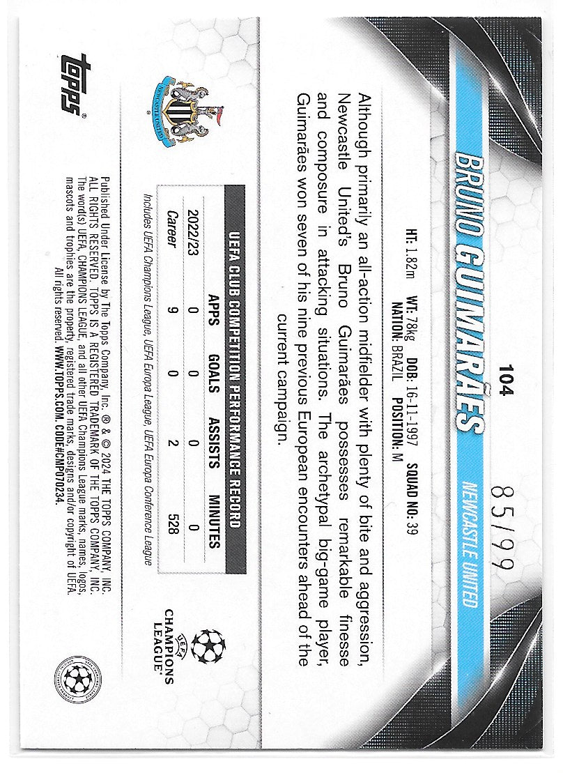 Bruno Guimaraes (Newcastle United) Green Foil /99 Topps UCC Flagship 23-24