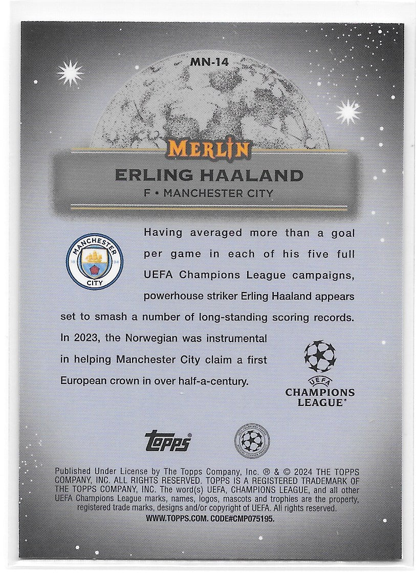 Erling Haaland (Manchester City) Mystic Nights Topps Merlin UCC 23-24