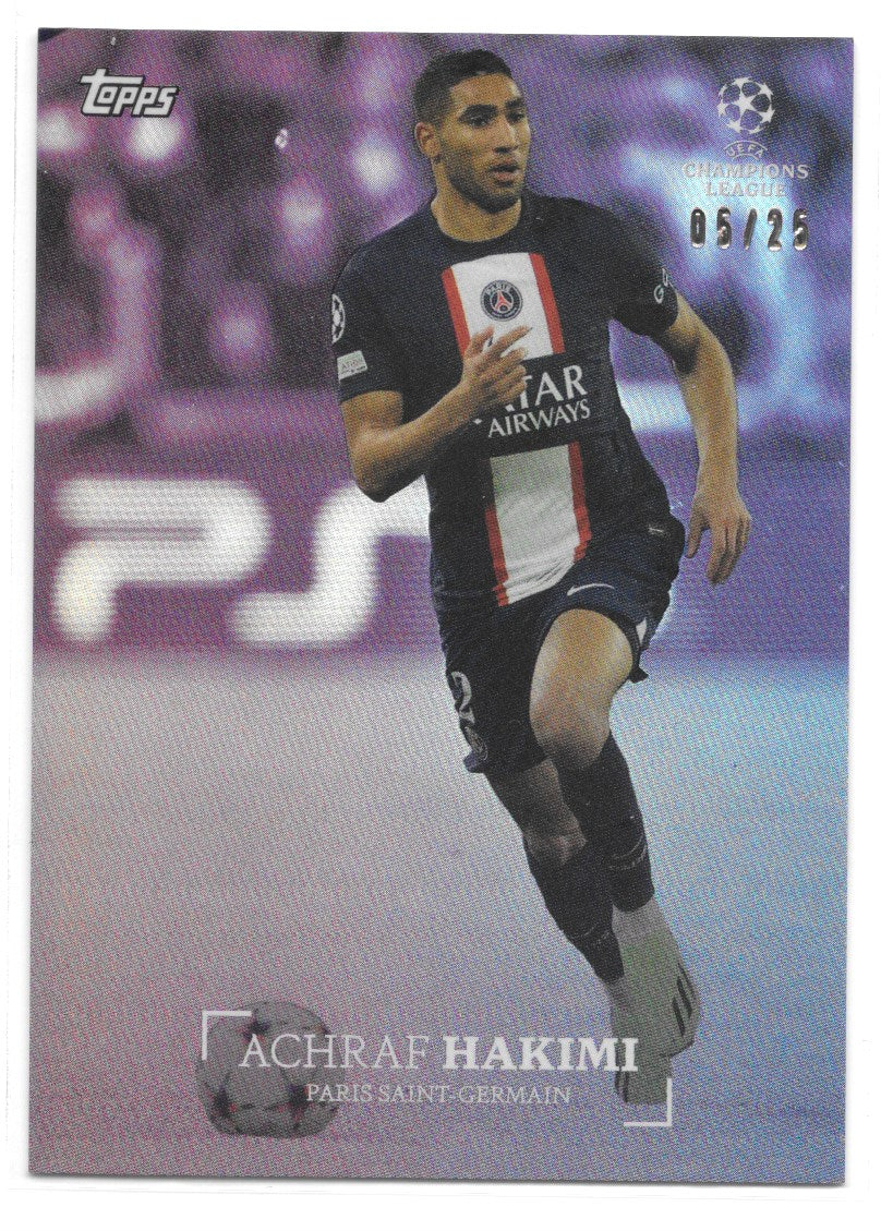 Achraf Hakimi (PSG) Purple /25 Topps Simplicidad UEFA Club Competitions 22-23