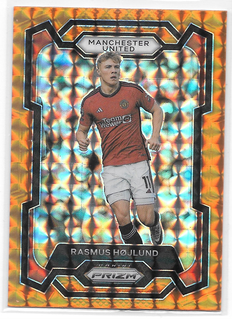 Rasmus Hojlund (Manchester United) Orange Mosaic Panini Prizm Premier League 23-24
